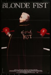 9y097 BLONDE FIST int'l 1sh 1991 Carroll Baker, cool image of sexiest Margi Clarke in boxing ring!