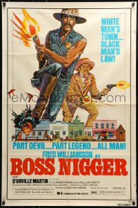 9y111 BOSS NIGGER 1sh 1975 Fred Williamson in a white man's town with the black man's law!
