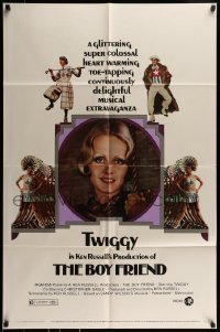 9y114 BOY FRIEND 1sh 1971 Russell, great images of Twiggy, Tommy Tune, dancers on white background
