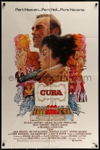 9y182 CUBA 1sh 1979 cool artwork of Sean Connery & Brooke Adams and cigars!