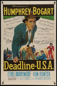 9y193 DEADLINE-U.S.A. 1sh 1952 newspaper editor Humphrey Bogart, best journalism movie ever!