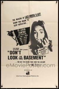 9y226 DON'T LOOK IN THE BASEMENT 1sh 1973 psycho slasher, the day the insane took over the asylum!