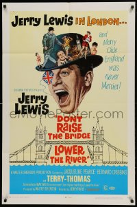 9y228 DON'T RAISE THE BRIDGE, LOWER THE RIVER 1sh 1968 wacky art of Jerry Lewis in London!