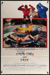 9y241 EARTH GIRLS ARE EASY int'l 1sh 1989 different Geena Davis in bikini & Goldblum, top cast!