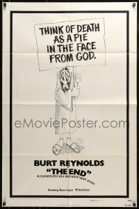 9y257 END style A advance 1sh 1978 Burt Reynolds & Dom DeLuise, death is a pie in the face from god