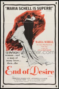 9y258 END OF DESIRE 1sh 1962 Une vie, Alexandre Astruc, Maria Schell, Christian Marquand