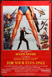 9y314 FOR YOUR EYES ONLY English 1sh 1981 Roger Moore as James Bond, cool art by Brian Bysouth!