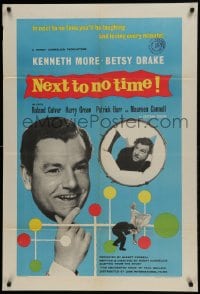 9y608 NEXT TO NO TIME English 1sh 1958 Kenneth More, you'll be laughing and loving every minute!