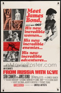 9y325 FROM RUSSIA WITH LOVE style A 1sh 1964 Sean Connery is Ian Fleming's James Bond 007!