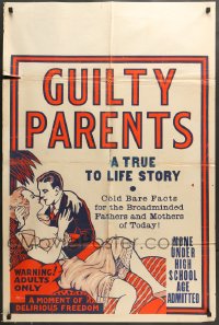 9y371 GUILTY PARENTS 1sh 1934 cold bare facts for the broadminded fathers and mothers of today!