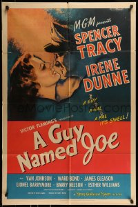 9y373 GUY NAMED JOE 1sh 1944 World War II pilot Spencer Tracy loves Irene Dunne after death!