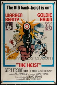 9y003 $ style D int'l 1sh 1971 bank robbers Warren Beatty & Goldie Hawn, The Heist!