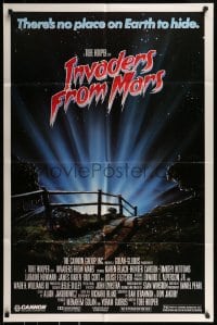 9y432 INVADERS FROM MARS 1sh 1986 Hooper, Rider art, there's no place on Earth to hide, PG-rated!