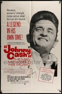 9y452 JOHNNY CASH 1sh 1969 great portrait of most famous country music star!