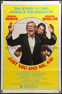 9y458 JUST YOU & ME, KID 1sh 1979 great image of laughing George Burns & young Brooke Shields!
