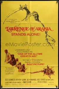 9y494 LAWRENCE OF ARABIA 1sh R1971 David Lean classic starring Peter O'Toole, Best Picture!