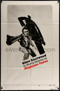 9y539 MAGNUM FORCE 1sh 1973 best image of Clint Eastwood is Dirty Harry pointing his huge gun!
