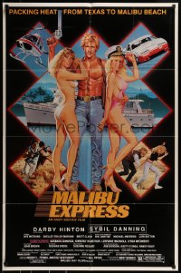 9y542 MALIBU EXPRESS 1sh 1985 directed by Andy Sidaris, Salk art of sexy bikini clad girls!
