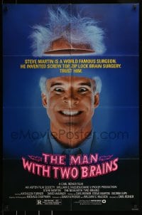 9y546 MAN WITH TWO BRAINS 1sh 1983 wacky world famous surgeon Steve Martin performs brain surgery!