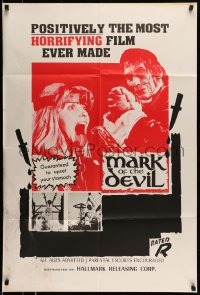 9y552 MARK OF THE DEVIL 1sh 1972 Hexen bis aufs Blut gequalt, horrifying exorcism!