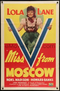 9y575 MISS V FROM MOSCOW 1sh 1942 Russian spy Lola Lane impersonates dead German spy in WWII!