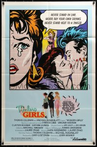9y577 MODERN GIRLS 1sh 1986 Cynthia Gibb, Virginia Madsen, Daphne Zuniga, great pop art!