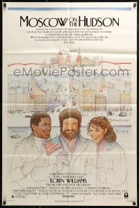 9y584 MOSCOW ON THE HUDSON 1sh 1984 great artwork of Russian Robin Williams by Craig!