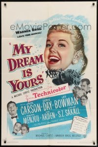 9y592 MY DREAM IS YOURS 1sh 1949 Jack Carson, Doris Day, Lee Bowman, Adolphe Menjou!
