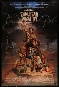 9y602 NATIONAL LAMPOON'S EUROPEAN VACATION 1sh 1985 Chevy Chase, wacky fantasy art by Vallejo!