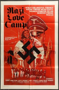 9y606 NAZI LOVE CAMP 1sh 1977 classic bad taste image of tortured girls & swastika!