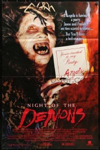 9y610 NIGHT OF THE DEMONS 1sh 1988 Jason & Freddy are scared, you'll have a hell of a time!