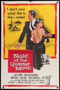 9y614 NIGHT OF THE QUARTER MOON 1sh 1959 Julie London w/back exposed, Night of the Quarter Moon!