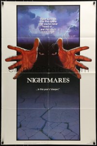 9y619 NIGHTMARES 1sh 1983 cool sci-fi horror art of faceless man reaching forward!