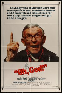 9y634 OH GOD 1sh 1977 directed by Carl Reiner, great super close up of wacky George Burns!