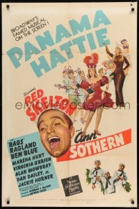 9y654 PANAMA HATTIE style D 1sh 1942 art of laughing sailor Red Skelton & sexy dancer Ann Sothern!