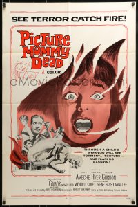 9y665 PICTURE MOMMY DEAD 1sh 1966 see terror catch fire through a child's eyes, cool art!
