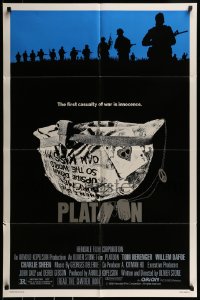 9y670 PLATOON 1sh 1986 Oliver Stone, Vietnam classic, the first casualty of war is Innocence!