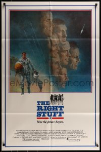 9y721 RIGHT STUFF 1sh 1983 great Tom Jung montage art of the first NASA astronauts!