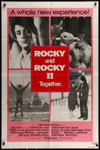 9y727 ROCKY/ROCKY II 1sh 1980 Sylvester Stallone, Carl Weathers boxing classic double-bill!