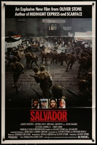 9y743 SALVADOR 1sh 1986 James Woods, James Belushi, directed by Oliver Stone!