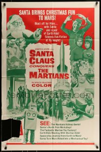 9y746 SANTA CLAUS CONQUERS THE MARTIANS 1sh 1964 wacky fantasy, aliens, robots, Santa & Pia Zadora!