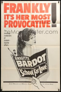 9y753 SCHOOL FOR LOVE 1sh 1960 Futures vedettes, sexy Brigitte Bardot, her most provocative movie!