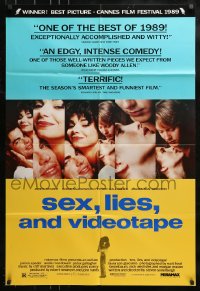 9y764 SEX, LIES, & VIDEOTAPE 1sh 1989 James Spader, Andie MacDowell, Steven Soderbergh directed!