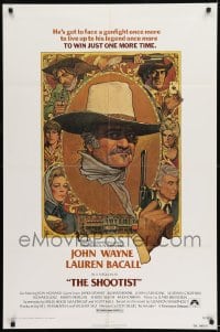 9y768 SHOOTIST 1sh 1976 best Richard Amsel artwork of cowboy John Wayne & cast!