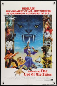 9y773 SINBAD & THE EYE OF THE TIGER 1sh 1977 Ray Harryhausen, cool Birney Lettick fantasy art!