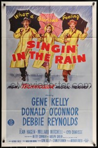 9y774 SINGIN' IN THE RAIN 1sh R1962 Gene Kelly, Donald O'Connor, Debbie Reynolds, classic!