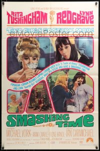 9y782 SMASHING TIME 1sh 1968 Rita Tushingham, Lynn Redgrave, two sexy girls go stark mod!