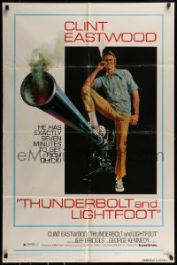 9y879 THUNDERBOLT & LIGHTFOOT style C 1sh 1974 art of Clint Eastwood with HUGE gun by McGinnis!