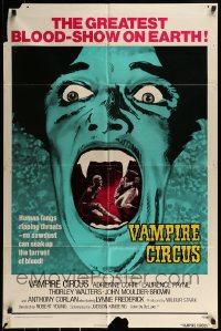 9y923 VAMPIRE CIRCUS int'l 1sh 1972 Hammer horror, no sawdust can soak up all the blood!