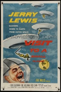 9y935 VISIT TO A SMALL PLANET 1sh 1960 wacky alien Jerry Lewis saucers down to Earth from space!